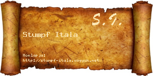 Stumpf Itala névjegykártya